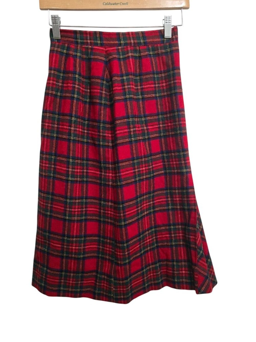 Vintage 50-60's Pendleton Tartan Red Plaid Virgin Wool A-Line Skirt Size 14 READ - Picture 2 of 10